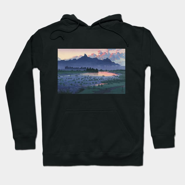 Shikishima Riverbank in Maebashi by Kawase Hasui Hoodie by Takeda_Art